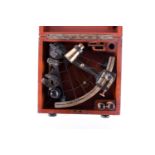 A 20th century Willson & Gillie Sextant, numbered 8701, in fitted mahogany case, bearing an interior