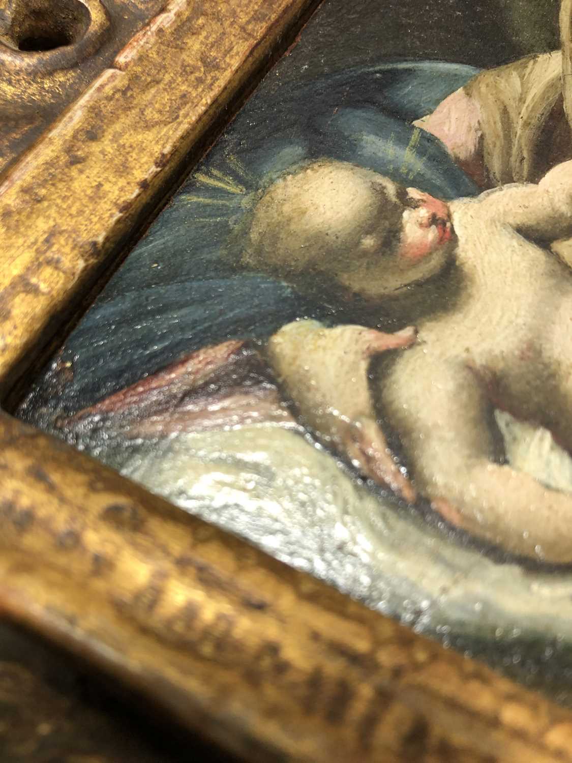 18th century Italian School, the Madonna and Child, oil on board, unsigned, 14 cm x 10.5 cm in a - Image 4 of 8