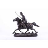 After Evgeni Alexandrovich Lanceray (1848-1886), a patinated bronze study of a Russian cossack on