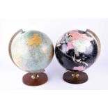 Philips' Stereo-Relief & Blackbird twelve inch terrestial globes, mid 20th century, each on a