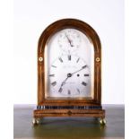 A 19th century rosewood and brass inlaid mounted dome-top bracket clock, by Thomas William May,