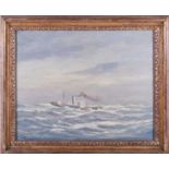 George William Pilkington (1879-1958), a steam ship on rough seas, oil on canvas, signed to lower