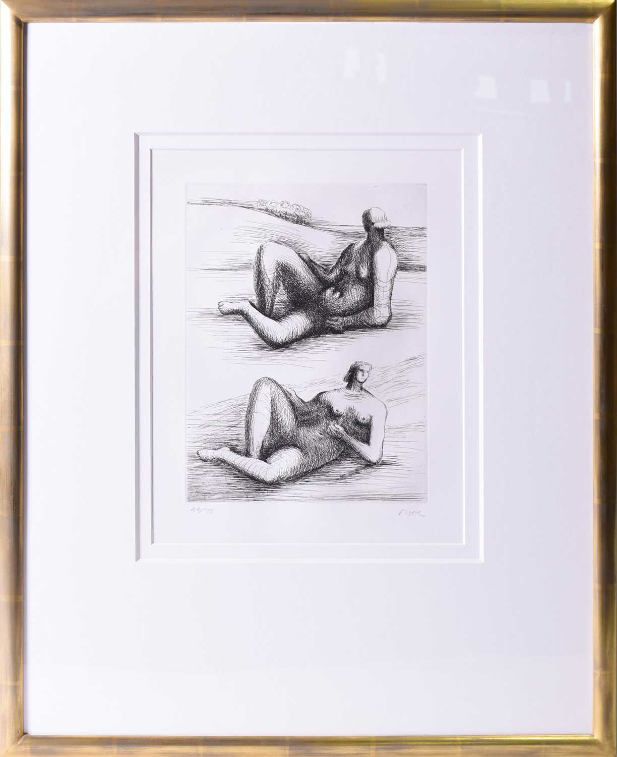 Henry Moore (1898-1986) British, ‘Two Reclining Figures’ 1977-8, etching, numbered 44/75, signed and