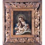 18th century Italian School, the Madonna and Child, oil on board, unsigned, 14 cm x 10.5 cm in a