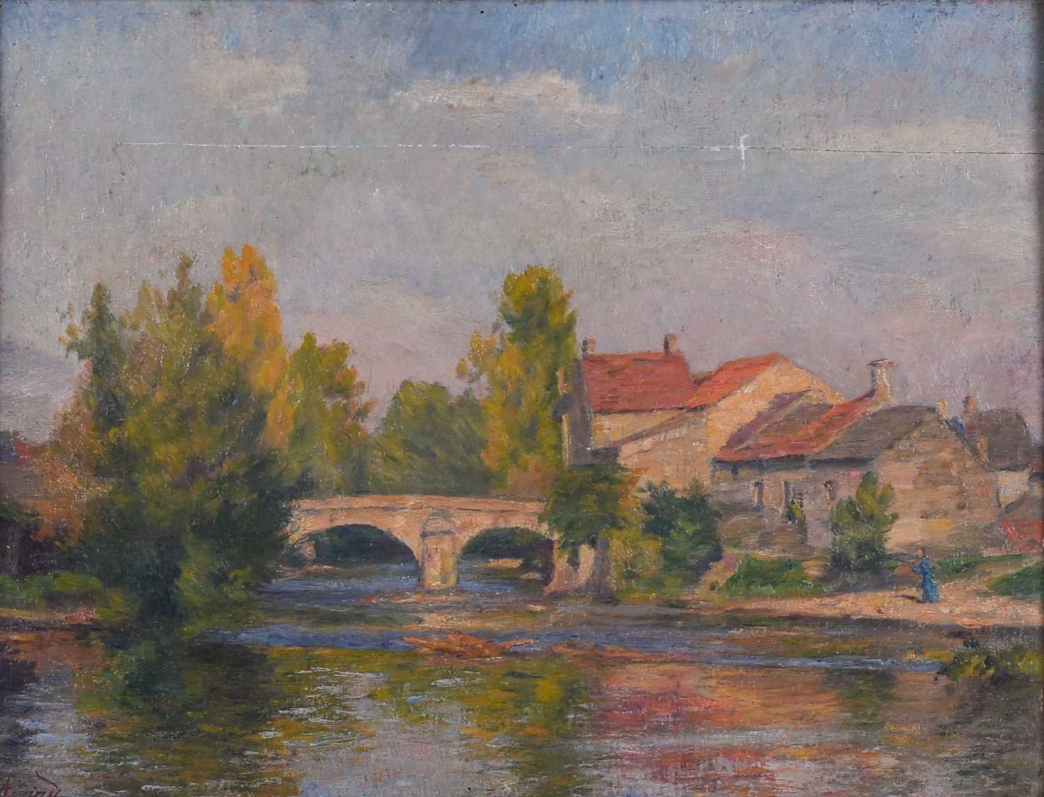 Charles-Jean Agard (1866-1950) French, 'Le Pont de Bennecourt', oil on panel, signed to lower left - Image 3 of 4