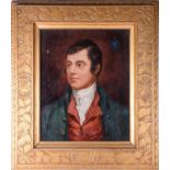 Robert Bryden (1865-1939) Scottish, a study of Robert Burns (1759-1796), oil on board, head and