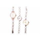 A ladies 9ct gold cased wristwatch with 9ct bracelet strap, with quartz movement 7.9g gross,