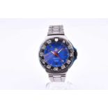 A Tag Heuer Professional Formula 1 stainless steel wristwatch the blue dial with large numerals,