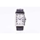 A gents Raymond Weil stainless steel watch, with rectangular Roman numeral dial, case