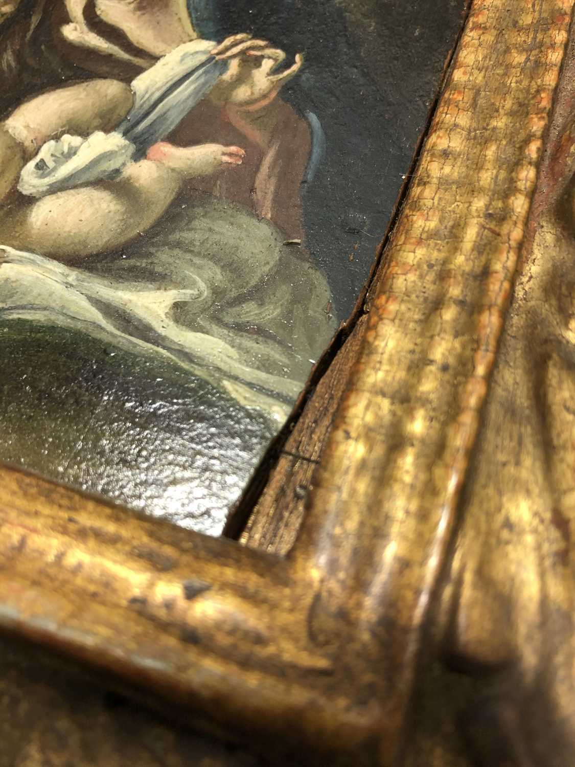 18th century Italian School, the Madonna and Child, oil on board, unsigned, 14 cm x 10.5 cm in a - Image 6 of 8