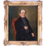 Joseph Bindeles, a portrait of a seated gentleman, dated 1851, oil on canvas, 27 cm x 22 cm in a