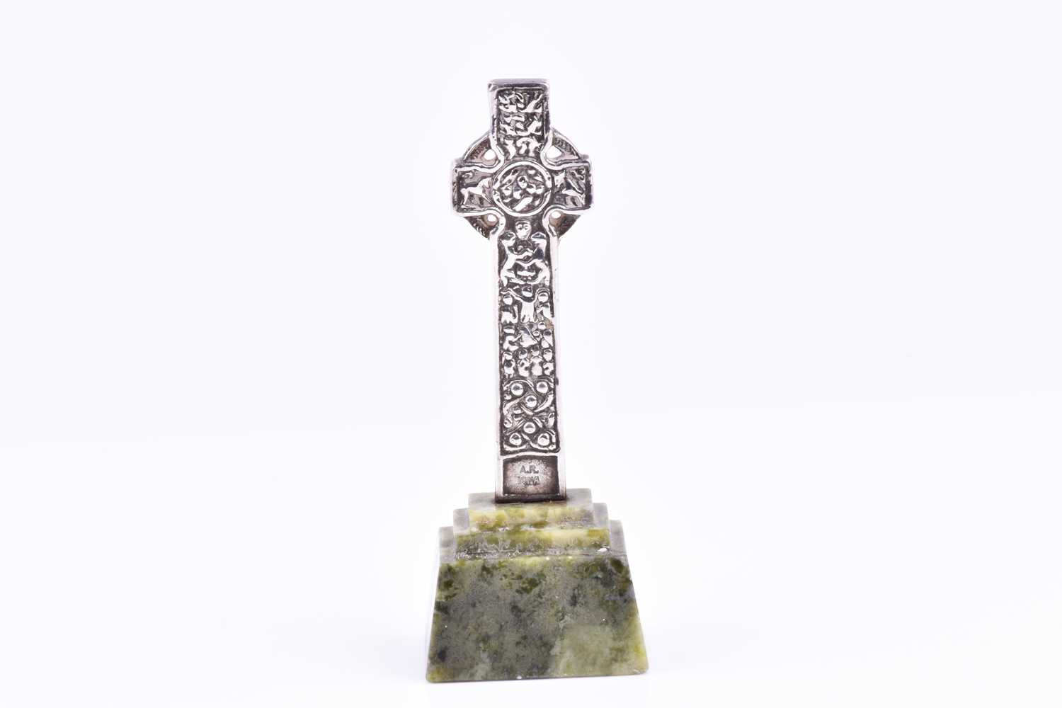 A silver St Matins cross, by Alexander Ritchie Iona, marked A.R. Iona and ICA, 1933, raised on a - Image 3 of 4