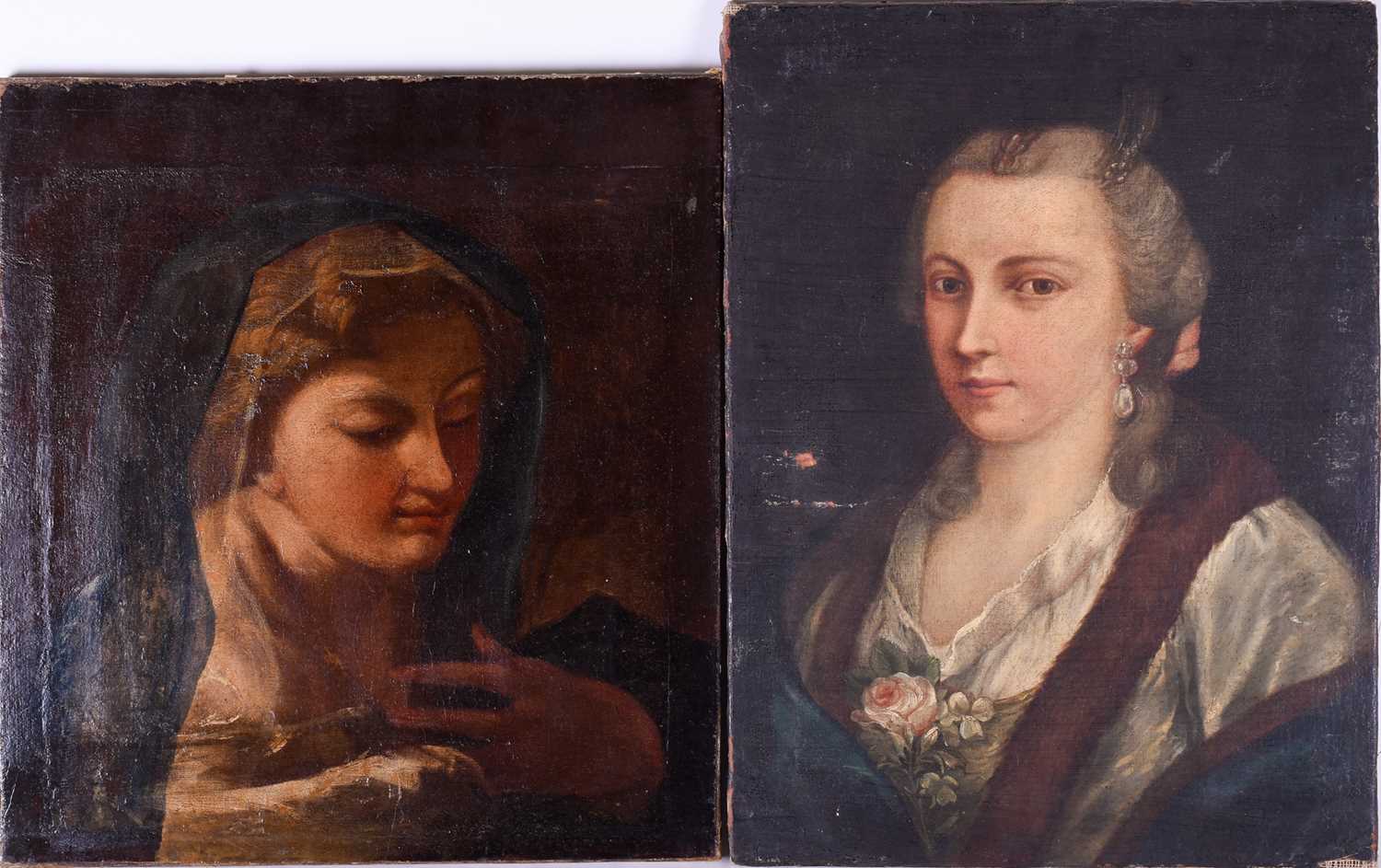 Early 19th century Continental School, two unframed oils on canvas, the first depicting a smartly