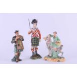 An early 20th century Dresden porcelain figure of a 92nd Highlanders Sergeant, produced to '