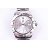 A Tag Heuer Aquaracer stainless steel wristwatch the silvered dial with luminous baton hour