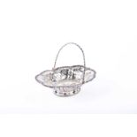 A George III silver swing-handle sweetmeat basket, probably by John Lambe, London,1769, oval form,