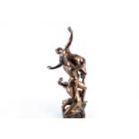 An early to mid 20th century patinated bronze sculpture, unsigned, 'The Rape of the Sabine Women',