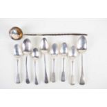 A group of silver flatware, 19th century and later, various dates and makers, together with a