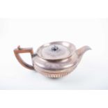 A George III silver teapot, London 1813, by Rebecca Emes and Edward Barnard I, of squat circular