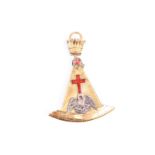 A gilt and silver Rose Croix Silver masters jewel, with a pelican feeding her young above an