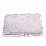 A Victorian silver visiting card case, with ornate engraved decoration, cartouche engraved with