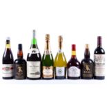 A group of wines and spirits comprising: 1981 Domaine de Bourdines Cotes du Rhone, a 'Biba' Mead (