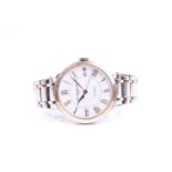 A Baume & Mercier Classima stainless steel and gold plated automatic ladies wristwatch, the white