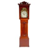 A 19th century mahogany eight day long case clock by J Winning of Kilmarnock, the painted domed