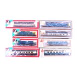 A group of five boxed Lima diesel locomotives, numbered 205141 MWG, 205174, 205277, 205223 and