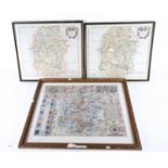 John Speede, a 17th centruy engraved map of Wilshire (Wiltshire), hand coloured, with vignettes of