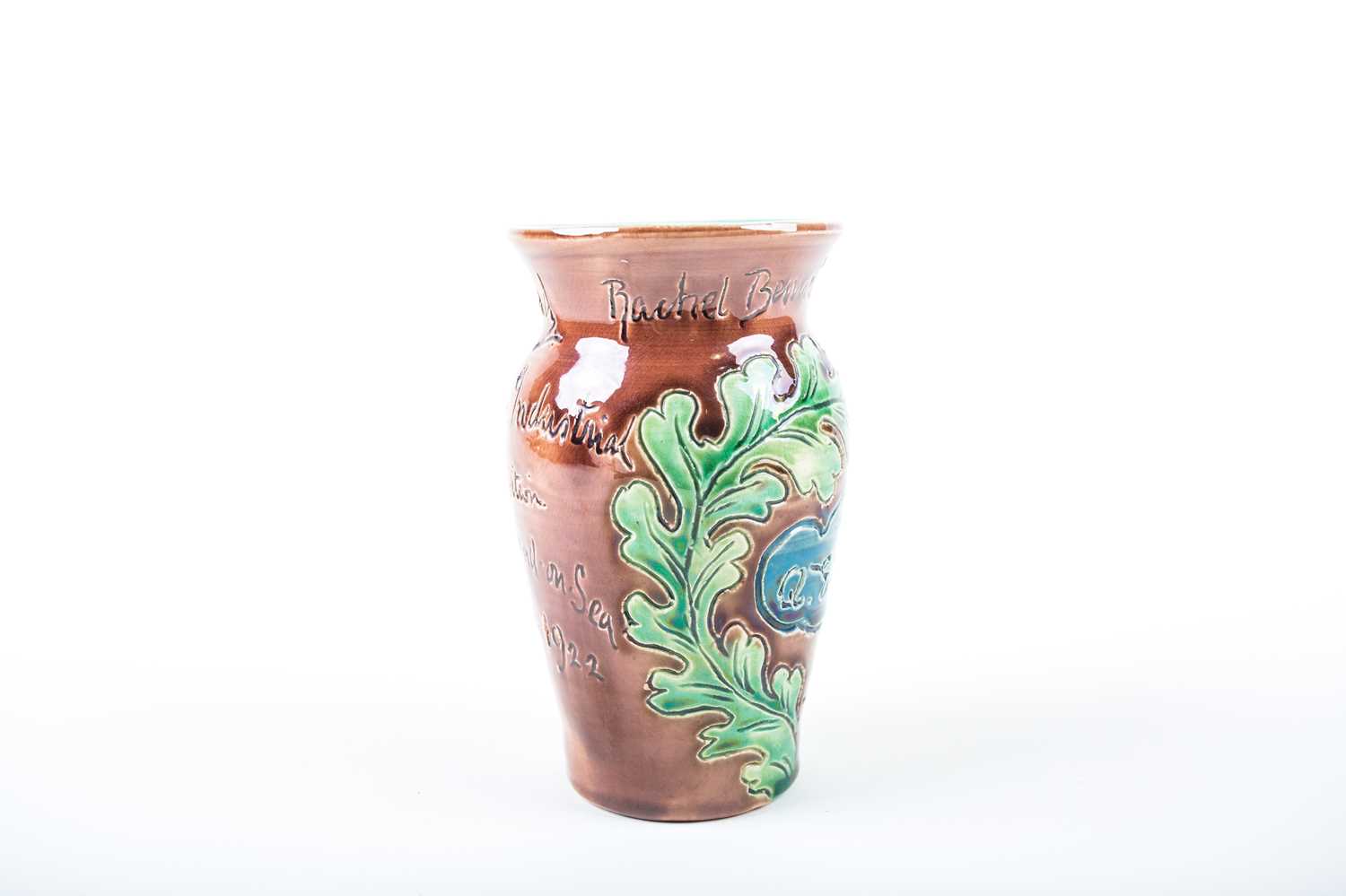 A 1920s small ceramic vase, produced as a commemorative piece at the Sibley Pottery by Rachel - Image 3 of 5