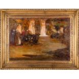 19th century French school, an impasto impressionist oil on canvas, North African figures with a