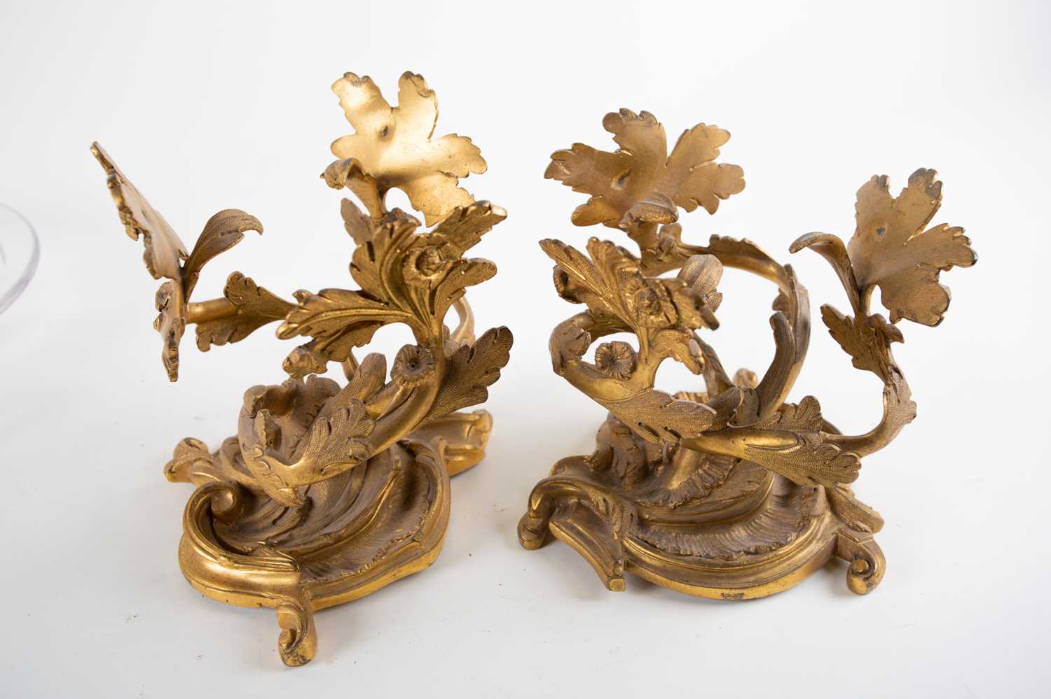 A pair of French 19th century ormolu tazzas, the bases of stylised branch form together with two - Image 3 of 4