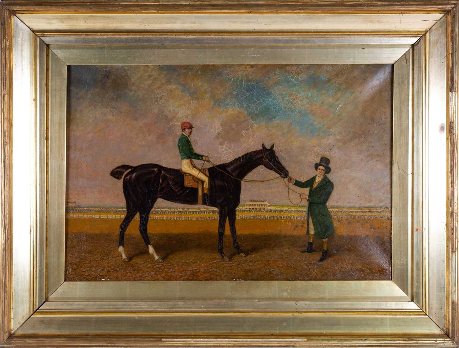 After John Frederick Herring Sr (1795-1865): "Race horse", oil on canvas, 60cm x 39.5cm high
