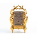 A fine mid-19th century gilt brass carriage clock, by Paul Garnier, Paris, the swing handle