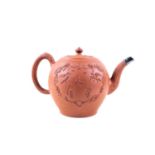 A large red stoneware teapot attributed to Elers, 18th century, the thinly and well potted body with