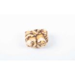 A good Japanese ivory netsuke, Meiji, carved as animals of the zodiac, signed, 4.1cm wide