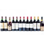 Twelve bottles of assorred red wine, comprising 2 x 1989 Chateau Grave a Pomerol, 1989, 2 x