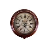 A George III mahogany cased wall clock with a 9-inch silver circular dial, signed Benjamin Ward,