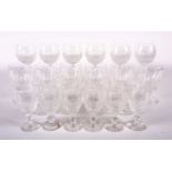A part suite of Waterford Colleen pattern crystal glassware, comprising six hock glasses, six claret