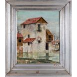 Josselin Bodley (1893-1974), A house by the water, oil on canvas, signed lower right Josselin Bodley