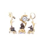 法国，鎏金青铜日本人物钟一件，19世纪，及其他