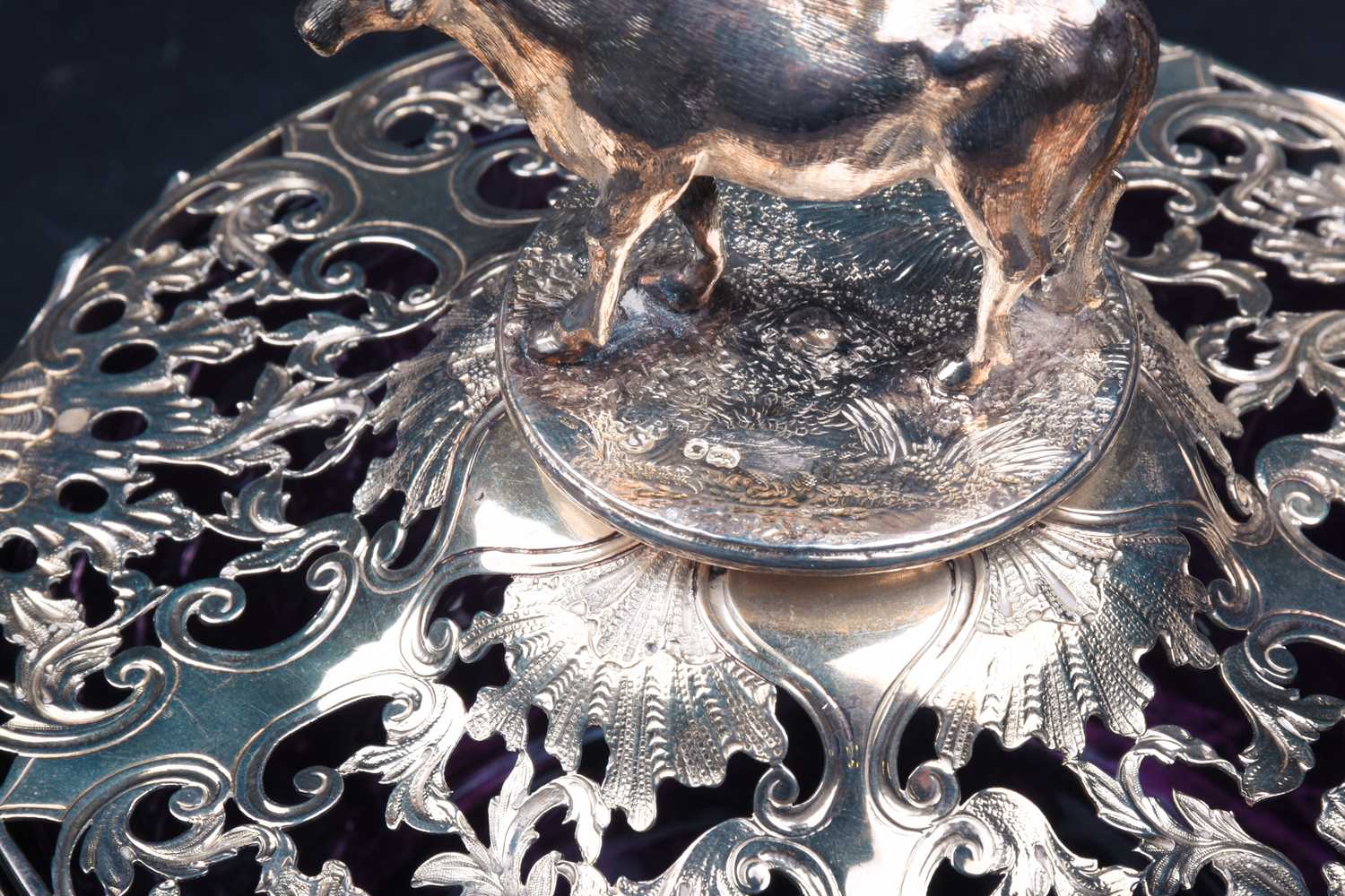A fine Victorian silver covered butter dish, London 1854 by Charles Reily & George Storer, the - Image 4 of 5