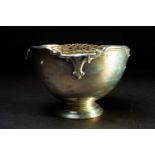 A George V silver rose bowl, London 1914 by William Comyns & Sons, 10 cm high x 15 cm diameter, 12