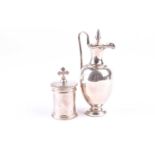 A Victorian silver communion flagon, by Yap & Woodward, dated 1854, 9.5 cm high, together with a