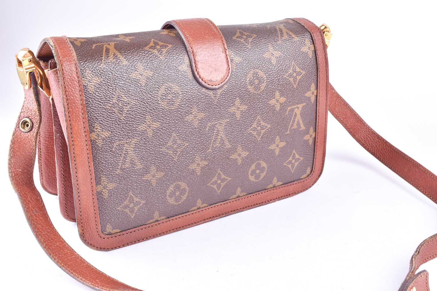 Louis Vuitton. A vintage 1980s monogram leather satchel handbag, with brown leather and monogram - Image 10 of 11