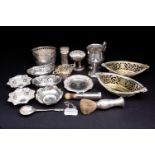 A mixed collection of silver and white metal items to include a Celtic style tankard, Dublin 1955 by