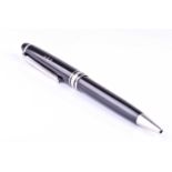 A Montblanc Meisterstuck Pix ballpoint pen, with black resin body and cap, and silver plated metal