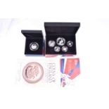A Royal Mint Britannia five coin silver proof set, The Changing Face of Britain, 2013, boxed with