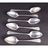 A set of six William IV Scottish silver tablespoons, Edinburgh 1831 by J. McKay, 11.5 ozt.